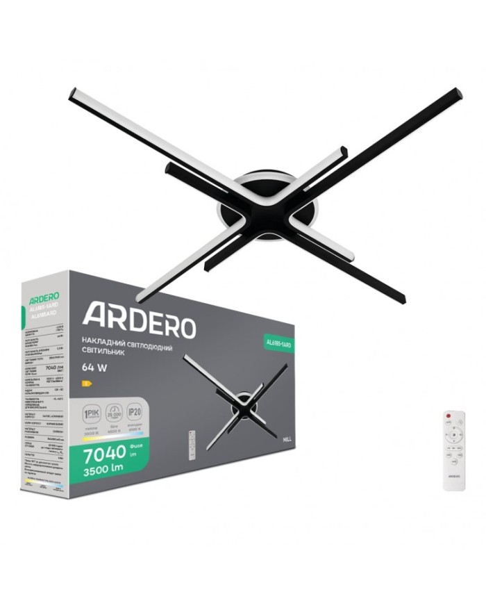 Світильник стельовий Ardero AL6185-1ARD MILL 64Вт чорний