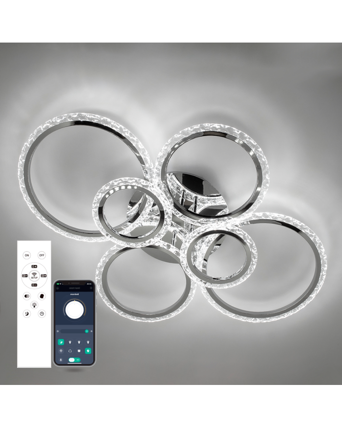 Світильник стельовий LUMINARIA EUROPA 100W 6R CHROME/ICE (з пультом)