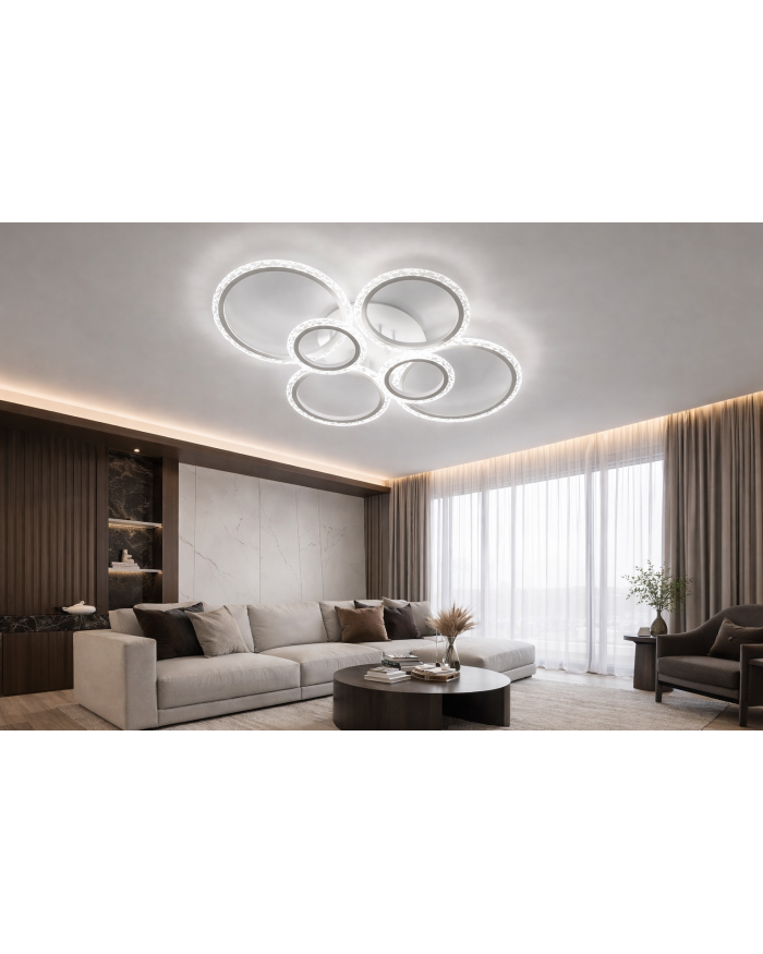 Світильник стельовий LUMINARIA EUROPA 100W 6R WHITE/ICE (з пультом)