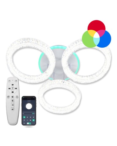 Світильник стельовий LUMINARIA ICEBERG ROUND RGB 60W 3R WHITE/ICE (з пультом)