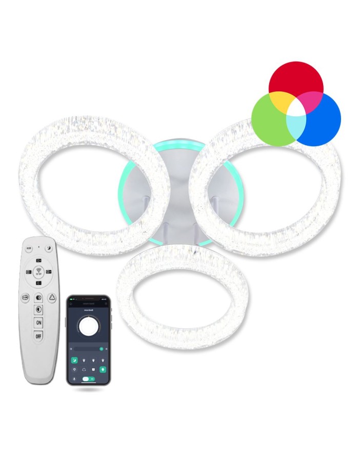 Світильник стельовий LUMINARIA ICEBERG ROUND RGB 60W 3R WHITE/ICE (з пультом)