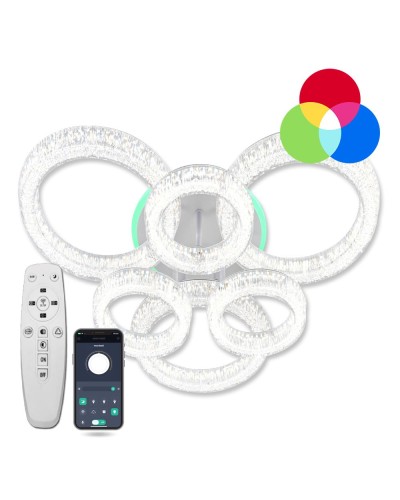 Світильник стельовий LUMINARIA ICEBERG ROUND RGB 90W 6R WHITE/ICE (з пультом)