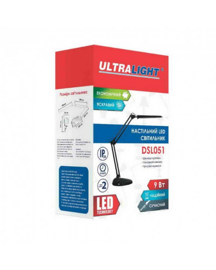 Настільна лампа Ultralight DSL051 9 Вт LED чорна