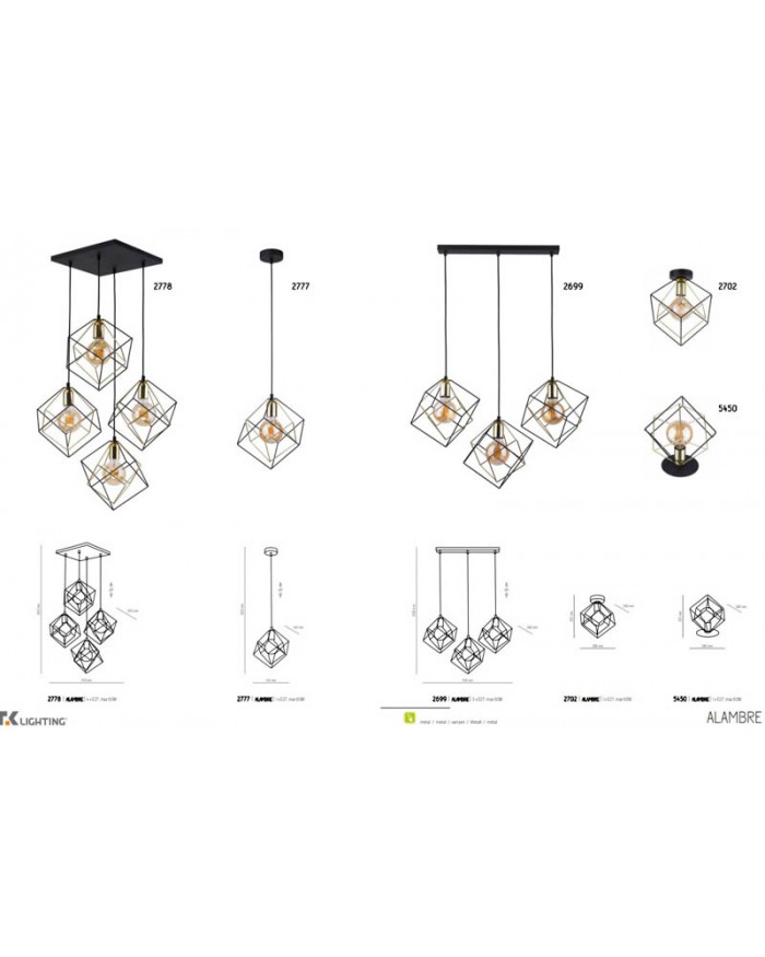 Підвісний світильник TK Lighting 2699 ALAMBRE