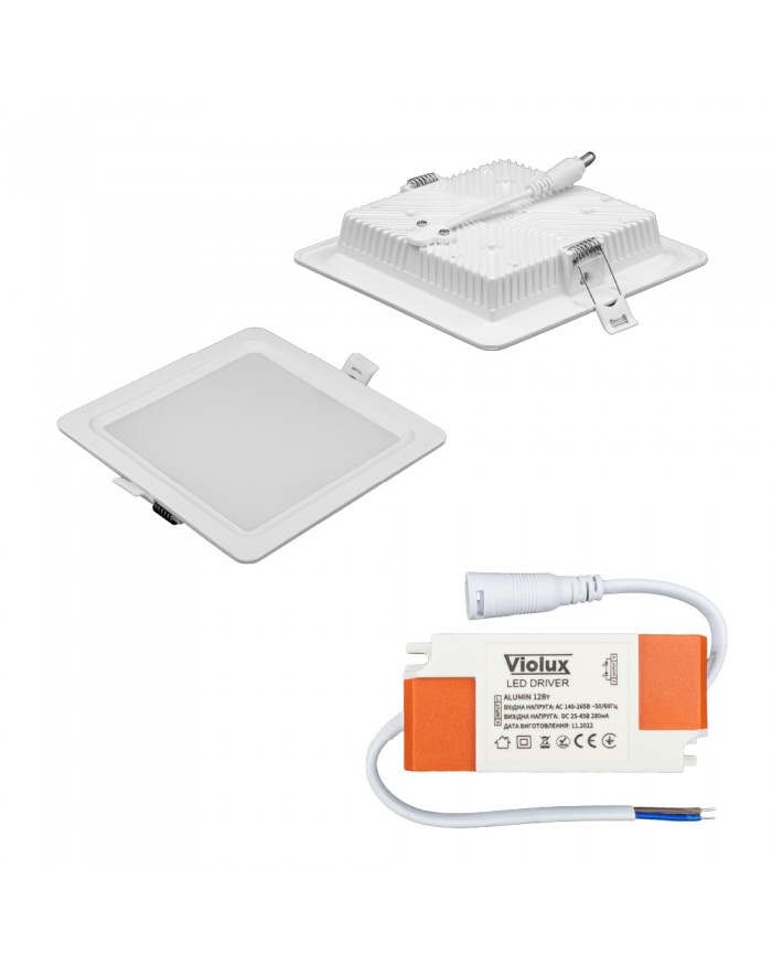 Світильник врізний VIOLUX даунлайт ALUMIN квадрат 12W 4200K