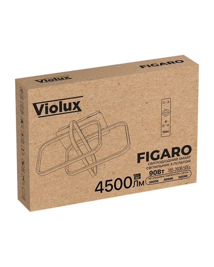 Світильник стельовий VIOLUX FIGARO 90W 3000-4000-5000K чорний