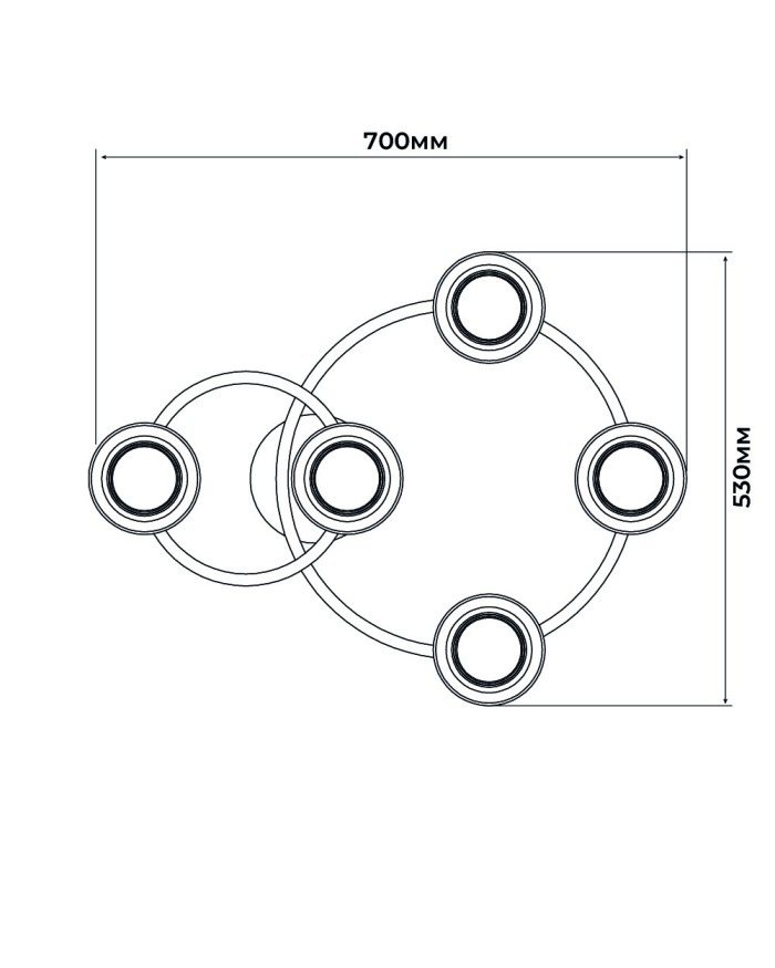 Світильник стельовий VIOLUX FLAMINGO чорний 5хGX53