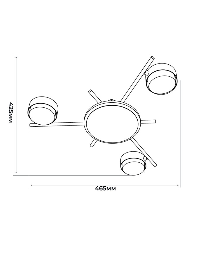 Світильник стельовий VIOLUX PANAMERA 3хGX53 чорний