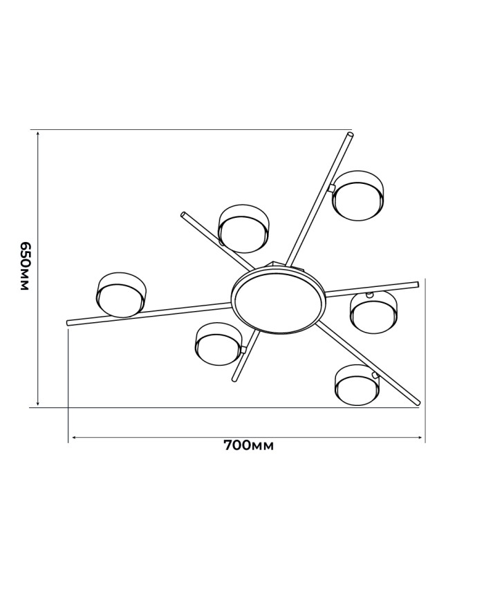 Світильник стельовий VIOLUX PANAMERA 6хGX53 чорний