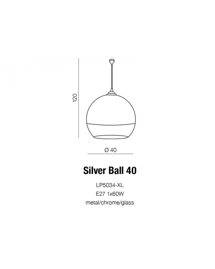 Підвісний світильник Azzardo AZ0734  Silver ball 40