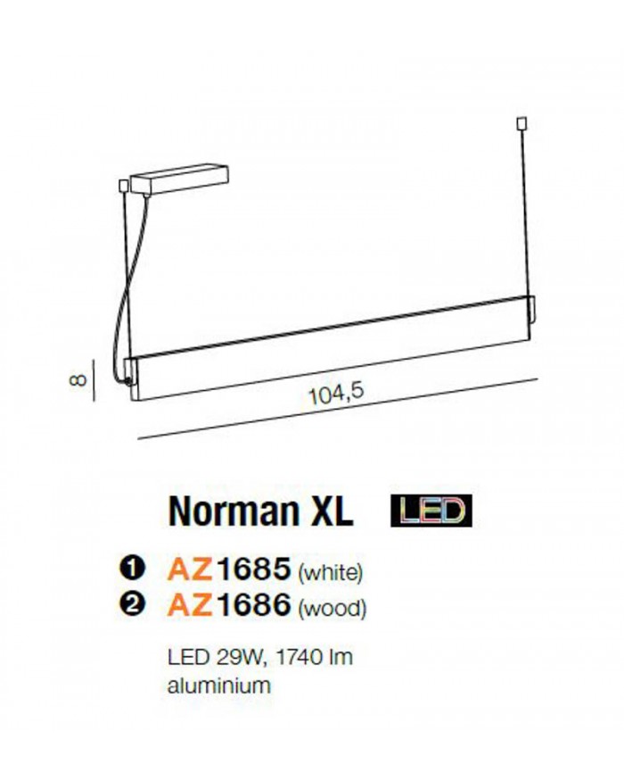 Підвісний світильник Azzardo AZ1686 Norman XL (wood)