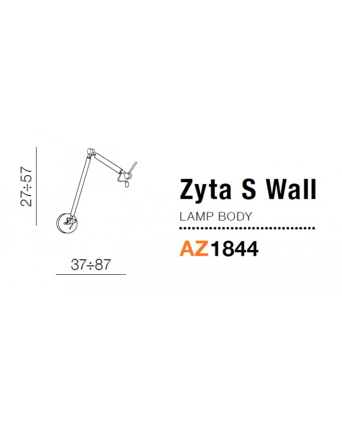 Бра Azzardo AZ1844 Zyta Wall S lampbody (black)