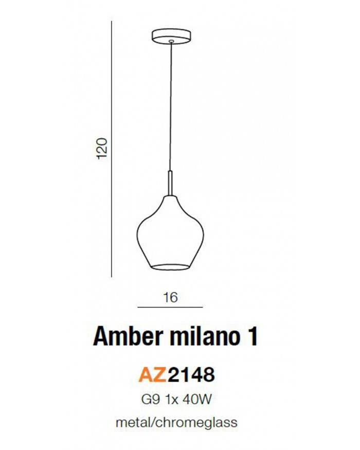 Підвісний світильник Azzardo AZ3077 Amber Milano 1 (copper) 