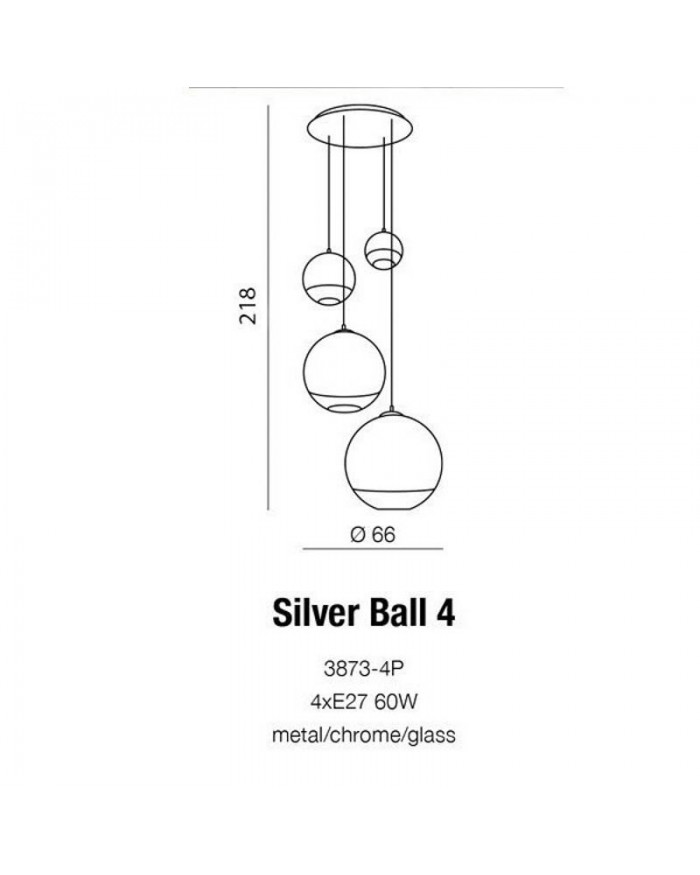 Люстра Azzardo AZ2531 Silver ball 4