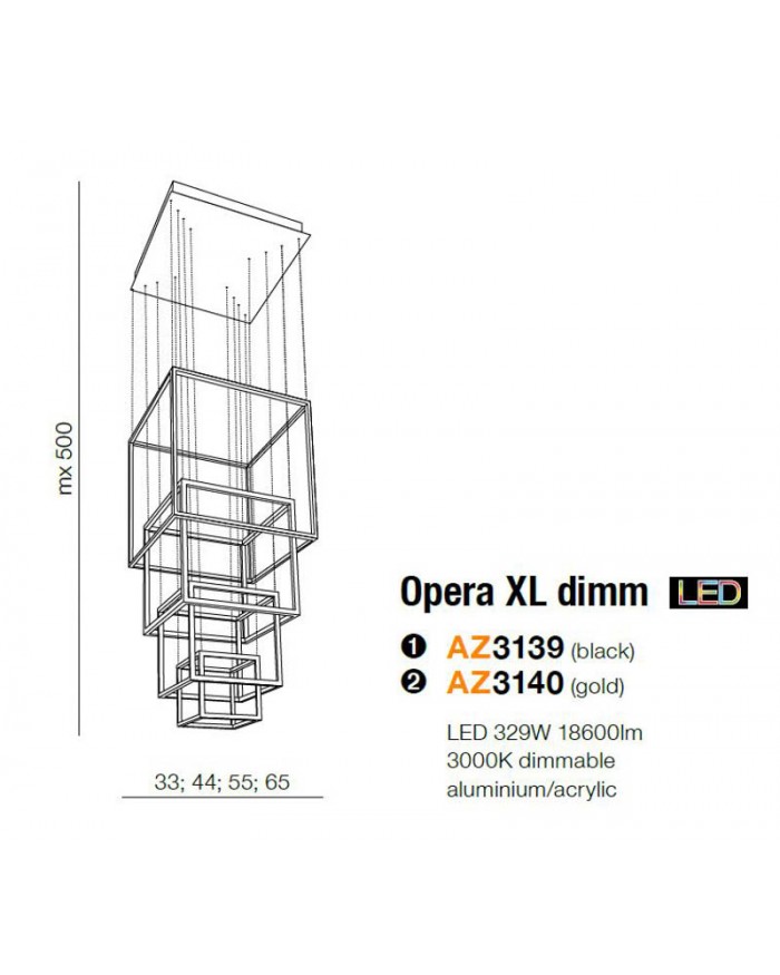 Люстра Azzardo AZ3139 Opera XL (black)