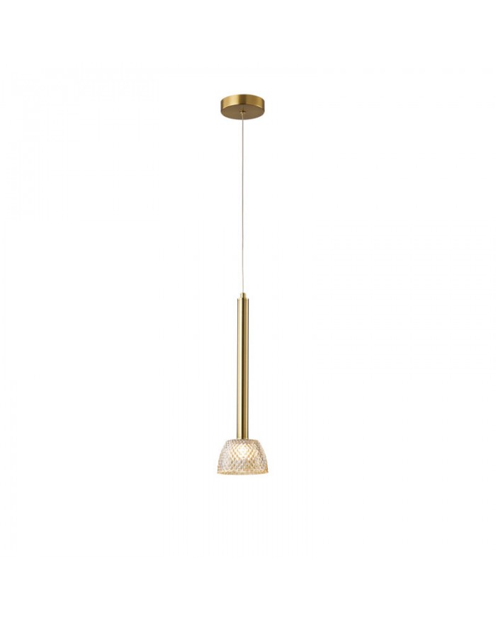Підвісний світильник Este Lighting 2066/1P Copper gold+Amber