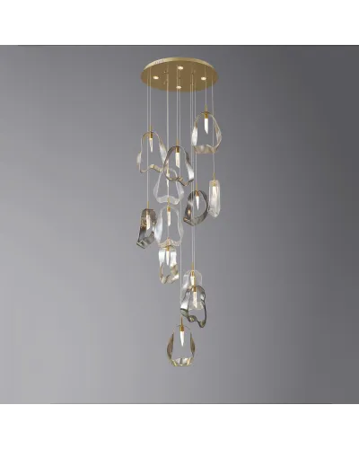 Люстра LLOYD LIGHTING 5515/12 Brushed brass Mix glass
