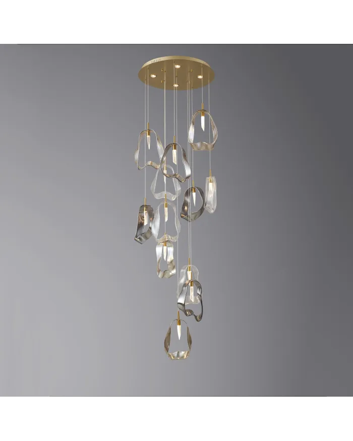 Люстра LLOYD LIGHTING 5515/12 Brushed brass Mix glass