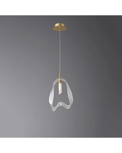 Підвісний світильник LLOYD LIGHTING 5515/1P Brushed brass Clear glass