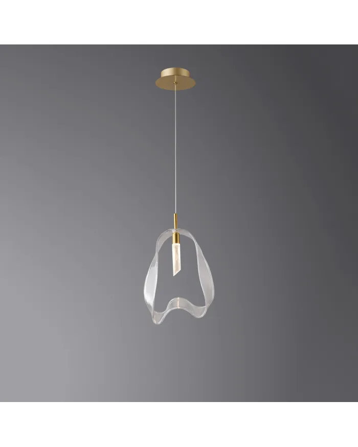 Підвісний світильник LLOYD LIGHTING 5515/1P Brushed brass Clear glass