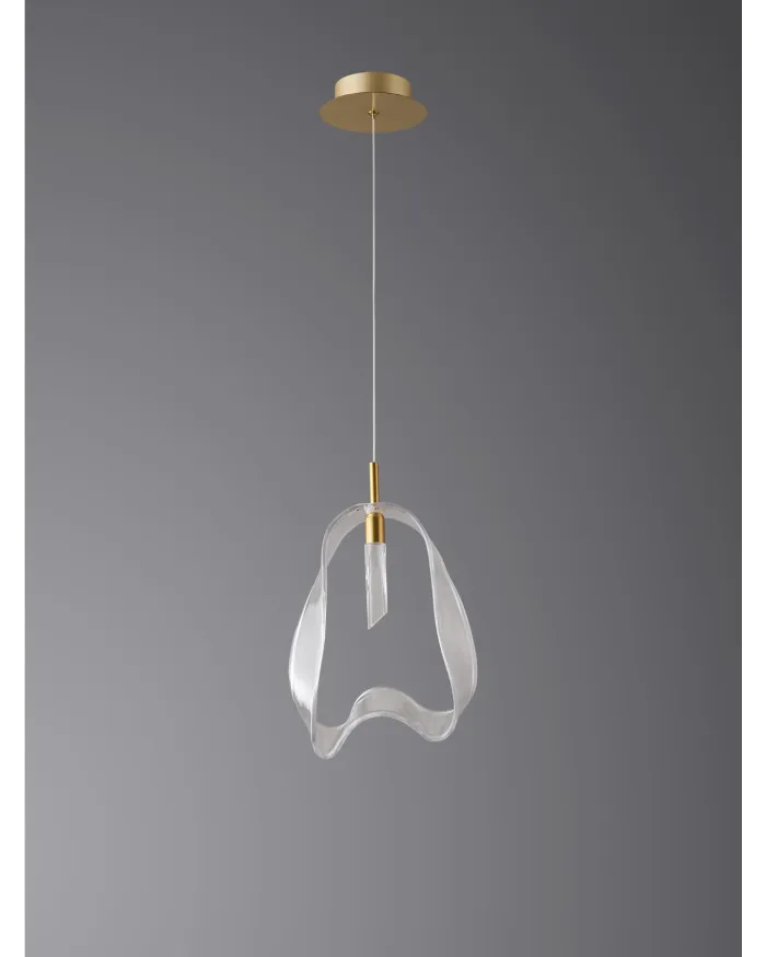 Підвісний світильник LLOYD LIGHTING 5515/1P Brushed brass Clear glass