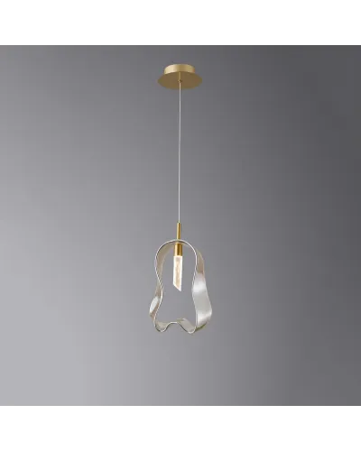 Підвісний світильник LLOYD LIGHTING 5515/1P Brushed brass Cognac glass