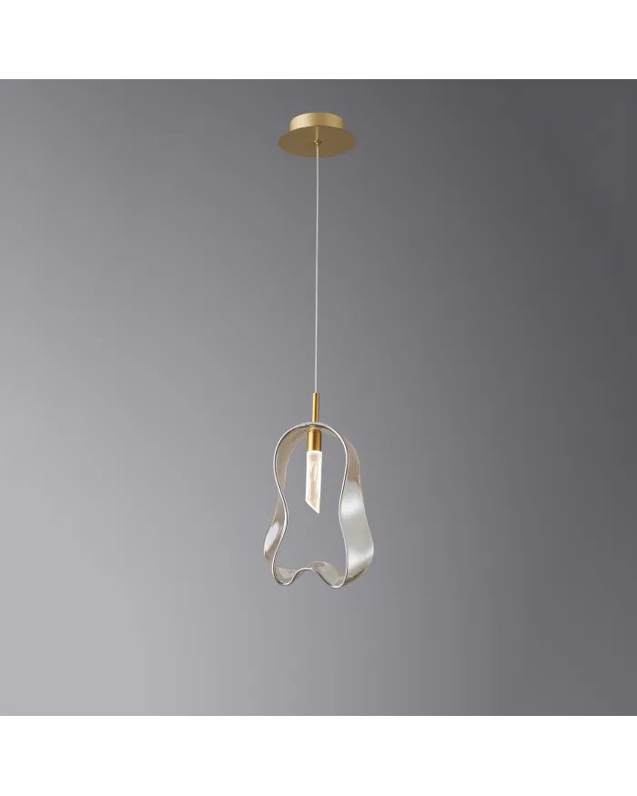 Підвісний світильник LLOYD LIGHTING 5515/1P Brushed brass Cognac glass