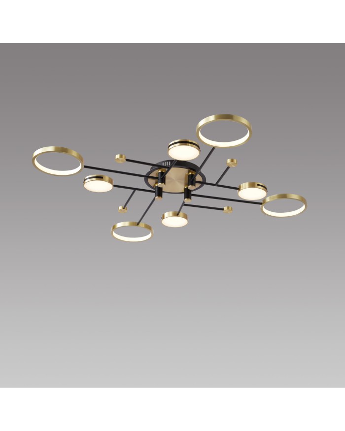 Світильник стельовий Este Lighting 6809/8 Black+ sand gold
