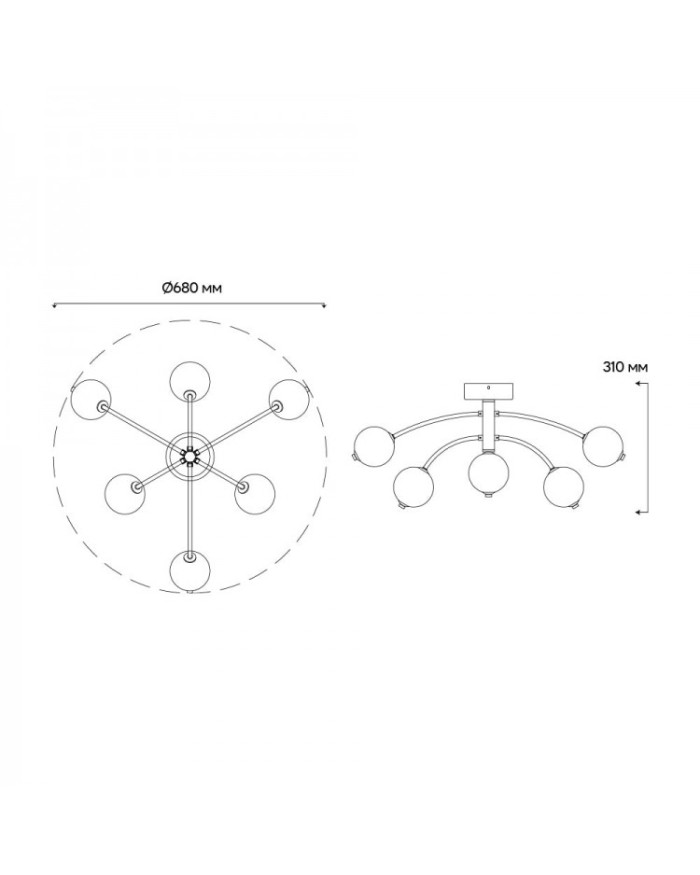 Світильник стельовий Ardero AL6477-1ARD PRIMA NERO 60Вт