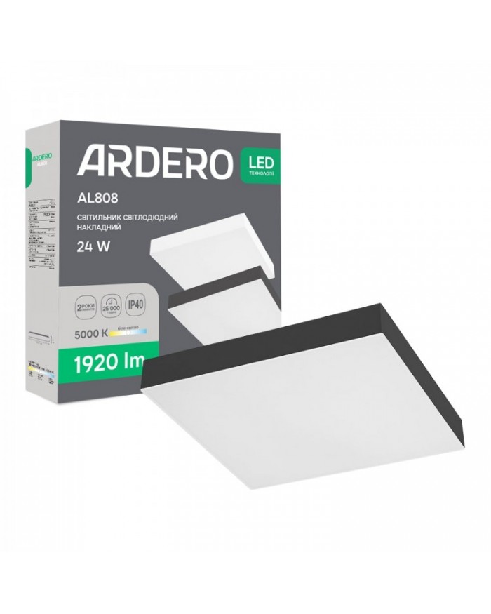 Світильник стельовий Ardero AL808 24Вт чорний