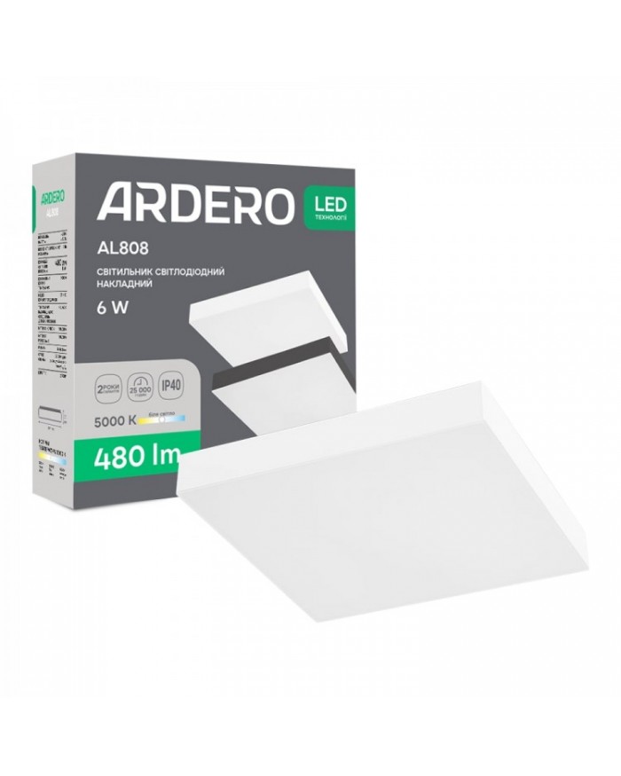 Світильник стельовий Ardero AL808 6Вт білий