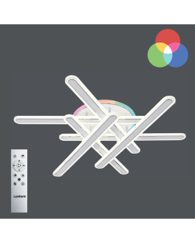 Світильник стельовий LUMINARIA AXIS CROSS RGB 130W 6L WHITE/CHROME