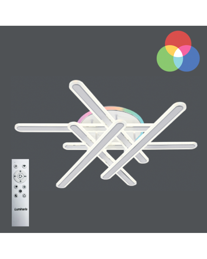 Світильник стельовий LUMINARIA AXIS CROSS RGB 130W 6L WHITE/CHROME