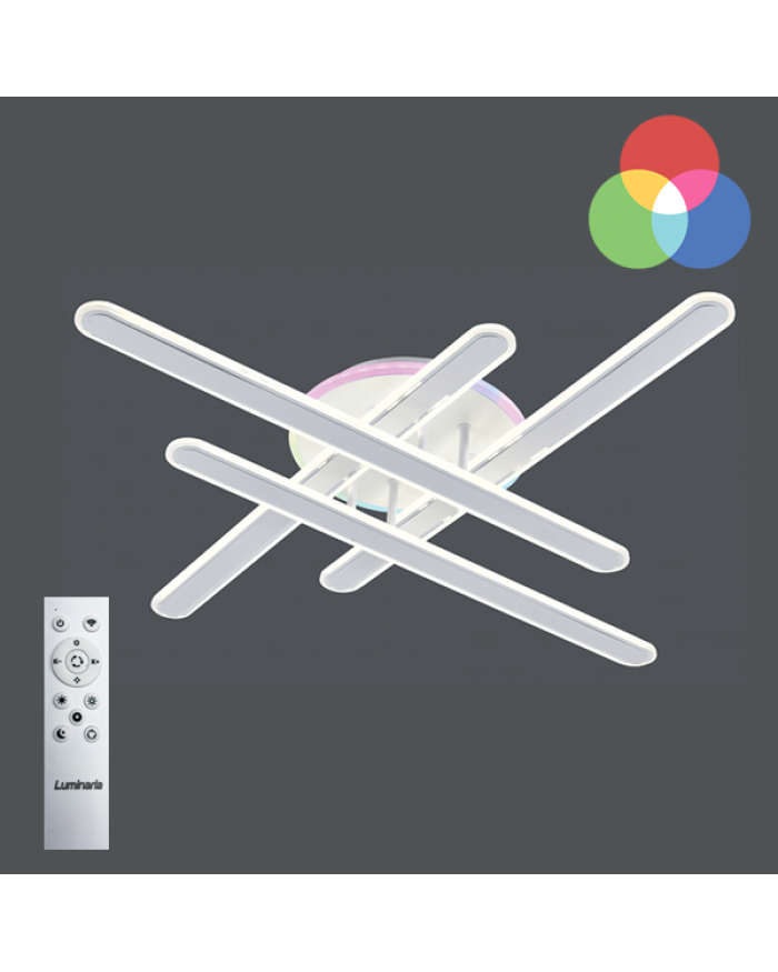 Світильник стельовий LUMINARIA AXIS CROSS RGB 88W 4L WHITE/CHROME