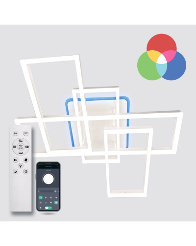 Світильник стельовий LUMINARIA GENNY RGB 130W 5S WHITE (з пультом)