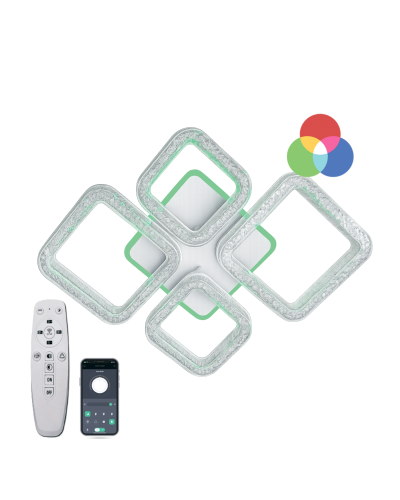 Світильник стельовий LUMINARIA ICEBERG OVAL RGB 60W 4S WHITE/ICE (з пультом)