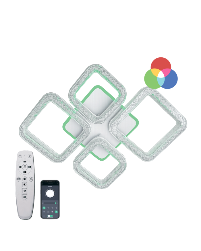 Світильник стельовий LUMINARIA ICEBERG OVAL RGB 60W 4S WHITE/ICE (з пультом)