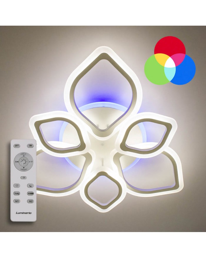 Світильник стельовий LUMINARIA AZALIA RGB 80W+10W 6R 680/120 WHITE 220V IP20