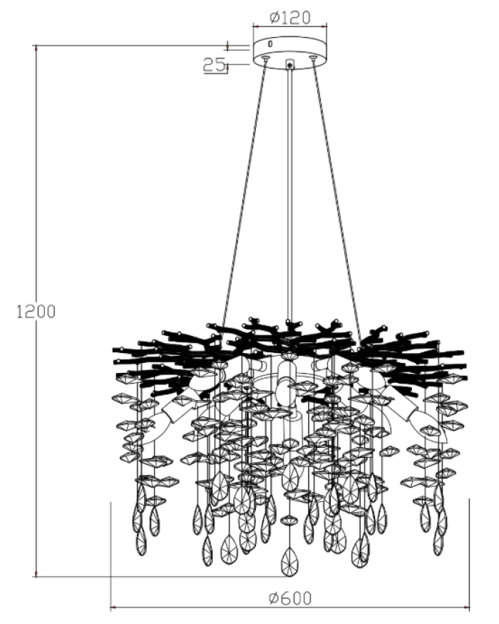 Люстра LUMINARIA BELLA 8xE14 R600 GOLD