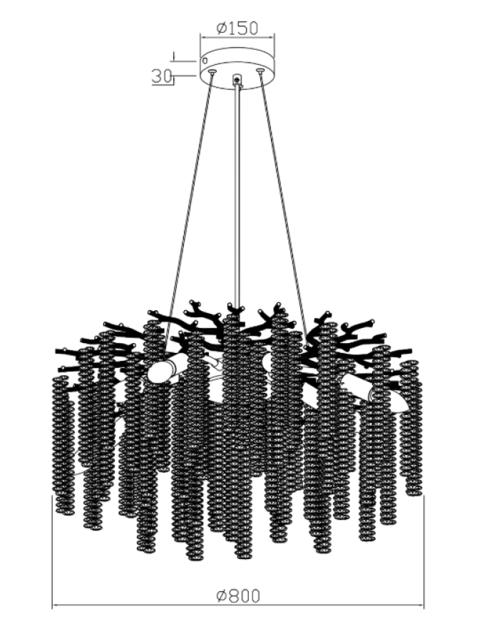 Люстра LUMINARIA EMMA 12xE14 R800 BLACK