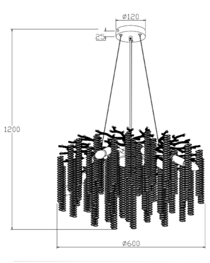 Люстра LUMINARIA EMMA 8xE14 R600 BLACK