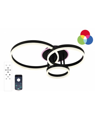Світильник стельовий LUMINARIA GENNY ROUND RGB 80W 4R BLACK