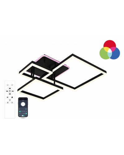 Світильник стельовий LUMINARIA GENNY ROUND RGB 105W 4S BLACK