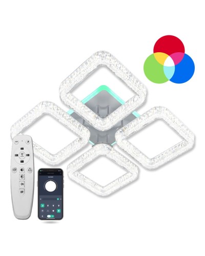 Світильник стельовий LUMINARIA ICEBERG SQUARE RGB 80W 4S WHITE/ICE (з пультом)
