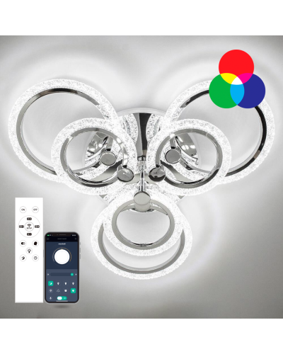 Світильник стельовий LUMINARIA LILY RGB 90W 7R CHROME/ICE  (з пультом)