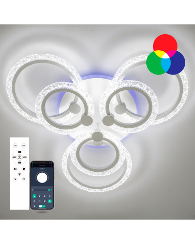 Світильник стельовий LUMINARIA LILY RGB 90W 7R WHITE/ICE (з пультом)
