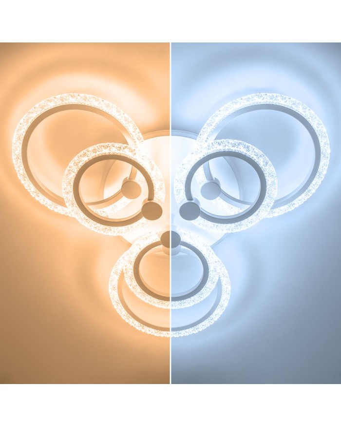 Світильник стельовий LUMINARIA LILY RGB 90W 7R WHITE/ICE (з пультом)