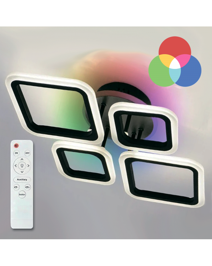 Світильник стельовий LUMINARIA OVAL RGB 60W 4S1R BLACK