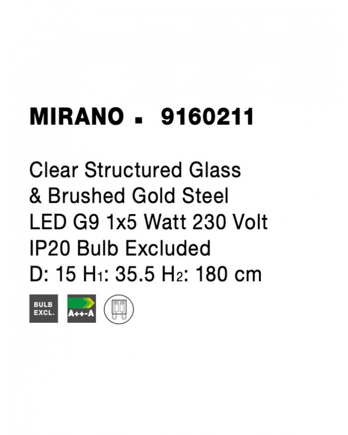  Підвісний світильник Nova Luce 9160211 MIRANO