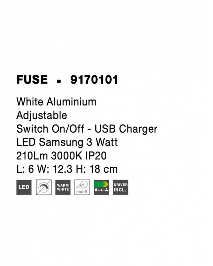 Бра Nova Luce 9170101 FUSE